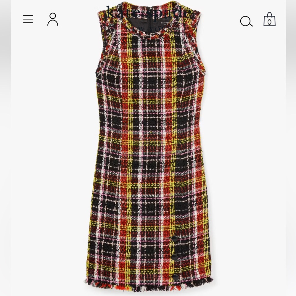 Kate Spade Art Plaid Tweed Dress size 16 KD568 new without tags - NWOT